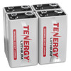 4-pack of non-rechargeable lithium 9V batteries designed for high-drain professional equipment.