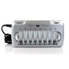 Tenergy TN145 8-bay rechargeable battery station offers a sleek design for charging multiple AA/AAA batteries.