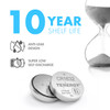 Leak-resistant CR1632 button cells with a 10-year shelf life for long-term storage and reliability.