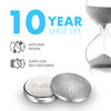Leak-resistant CR2016 button cells with a 10-year shelf life for long-term storage and reliability.