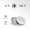 Mercury-free CR2016 3V batteries with wide temperature range support for outdoor equipment users.
