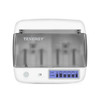 Tenergy TN299 Hybrid Universal Charger featuring a protective clear lid and compact electronic design.