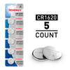 Tenergy CR1620 3V lithium coin cell batteries in a 5-count pack for small electronic devices.