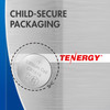 Tenergy CR1616 battery in child-secure packaging to prevent accidental ingestion by young children.