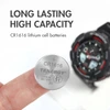 This CR1616 button cell battery offers high capacity for digital wristwatches and compact daily wearables.