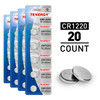Tenergy CR1220 20-count pack of 3V lithium coin cells provides reliable energy for small household devices.