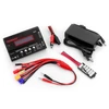 Complete balance charger kit including power adapter and multi-connector cables for versatile charging setups.
