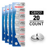 Tenergy CR927 3V Lithium Button Cells, 20pcs (4 x Cards)