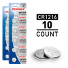 Tenergy CR1216 3V Lithium Button Cells, 10pcs (2 x Cards)