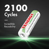 Tenergy Centura rechargeable batteries offer 2100 charge cycles, providing eco-friendly power for high-drain gadgets.