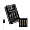 USB battery charger kit with eight AAA Premium Pro batteries for photographers using high-drain equipment.
