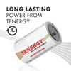 A long-lasting Tenergy alkaline battery features a non-rechargeable design for consistent performance.