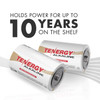 1.5V alkaline batteries hold power for up to 10 years on the shelf for long-term storage needs.