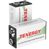 Two Tenergy Centura 9V Ni-MH rechargeable batteries with low self-discharge for smoke alarms and audio equipment