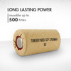 Long lasting 2200mAh battery reusable up to 500 times for consistent high drain electronic device power.