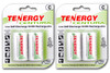 Two Tenergy Centura C battery 2-packs featuring low self-discharge NiMH technology for high-drain digital applications.