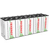 10 Tenergy Centura 9V Ni-MH rechargeable batteries with low self-discharge for smoke alarms and audio equipment