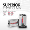 Combo: 4pcs Tenergy 9V 600mAh Li-ion Rechargeable Batteries