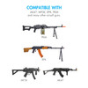 Airsoft battery compatible with AK47 and MP5K models for high-performance electric airsoft gun gameplay.