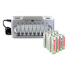 Tenergy TN145 8-Bay AA/AAA NiMH Battery Charger with 8 Pack AA and 8 Pack AAA Centura Batteries