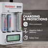 Tenergy TN156 4-Bay AA/AAA NiMH LCD Battery Charger + 8 AA & 8 AAA Premium NiMH Batteries w/ Holders