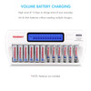Tenergy TN160 12-bay battery charger displaying various AA and AAA rechargeable batteries for high-volume power needs.