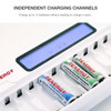 Combo: TN160 12-Bay AA/AAA NiMH/NiCd LCD Charger + 12 Pack Centura AA (LSD) NiMH Rechargeable Batteries