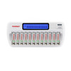 Tenergy TN160 charger powers 12 rechargeable AAA batteries simultaneously.