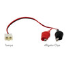 Tamiya to alligator clip adapter cable providing versatile connection options for portable power sources.