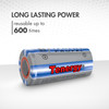 Long lasting 4200mAh battery cell that is reusable up to 600 times for sustainable electronic power.