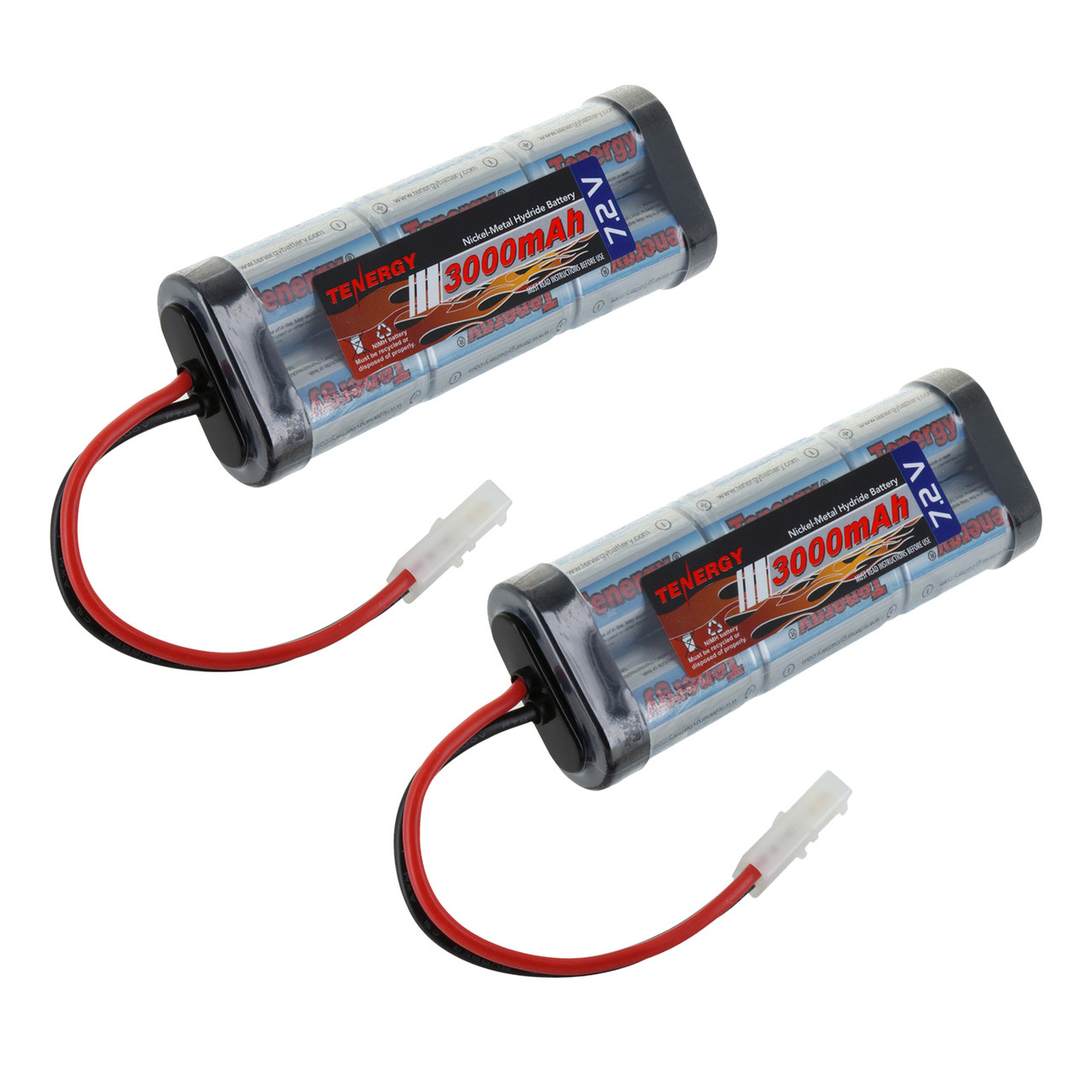 Tenergy 7.2V 3000mAh NiMH Battery Packs (2pk) w/ Connector 91094