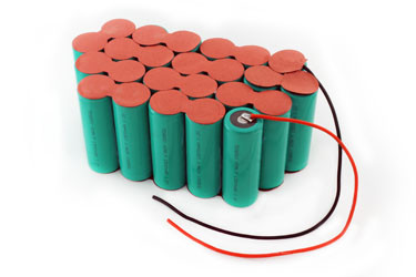 Tenergy 28.8V 13000mAh NiMH Battery Pack, 24S1P, 374.4Wh, 13A Rate. Custom NTC, PTC, connectors, or configs available.