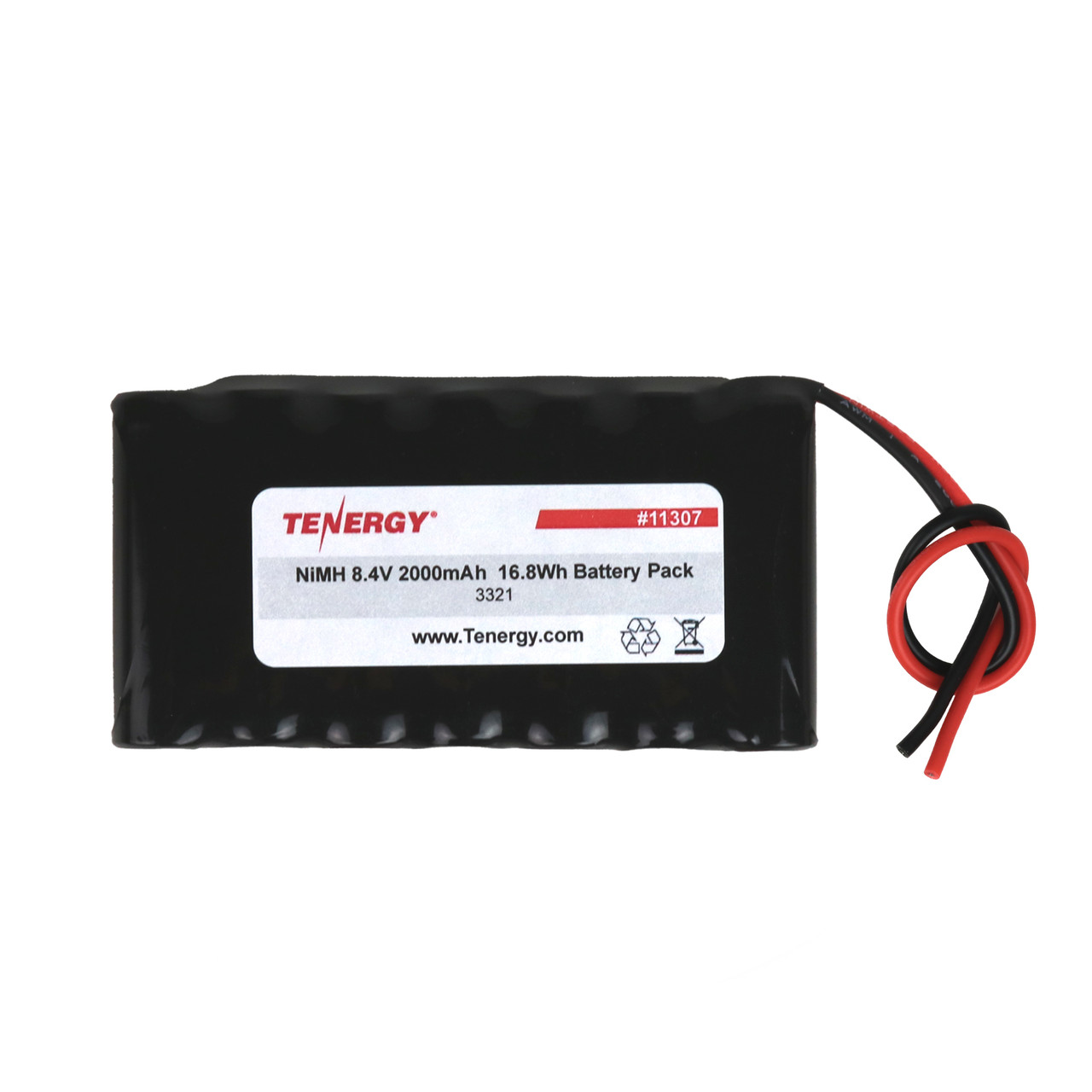 Tenergy 8.4V 2000mAh NiMH Battery Pack, 7S1P, 16.8Wh, 2A Rate SBS Config.. Custom NTC, PTC, connectors, or configs available.