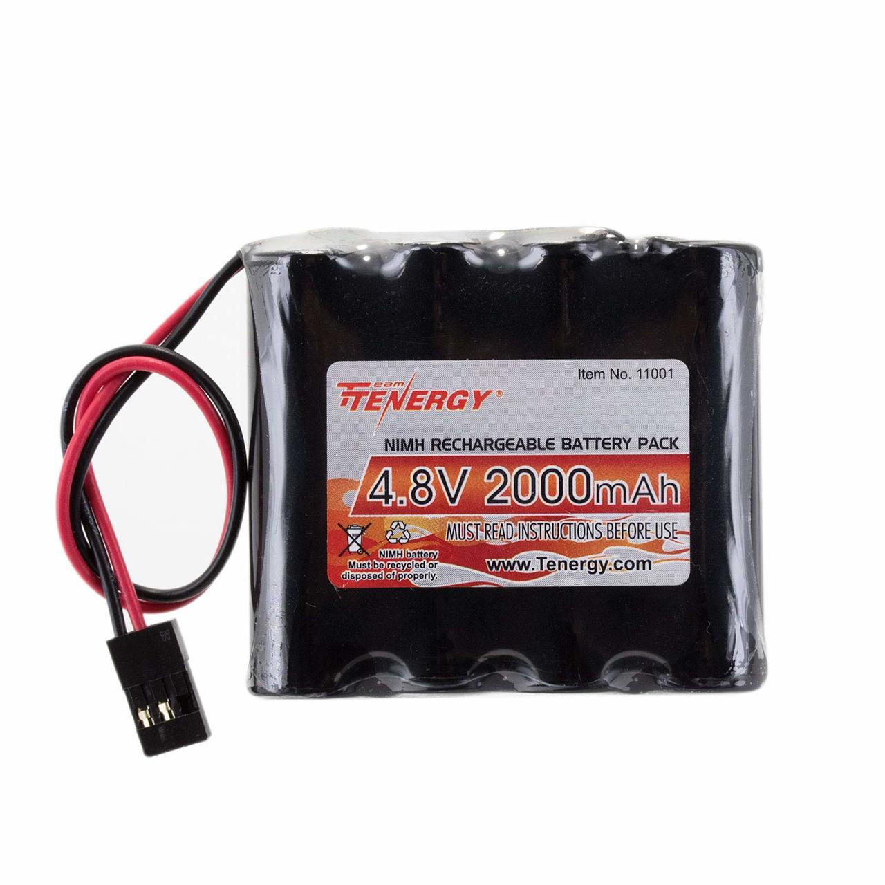Tenergy NiMH 4.8V 2000mAh Flat Receiver RX Battery Pack for RC Airplanes (11001)