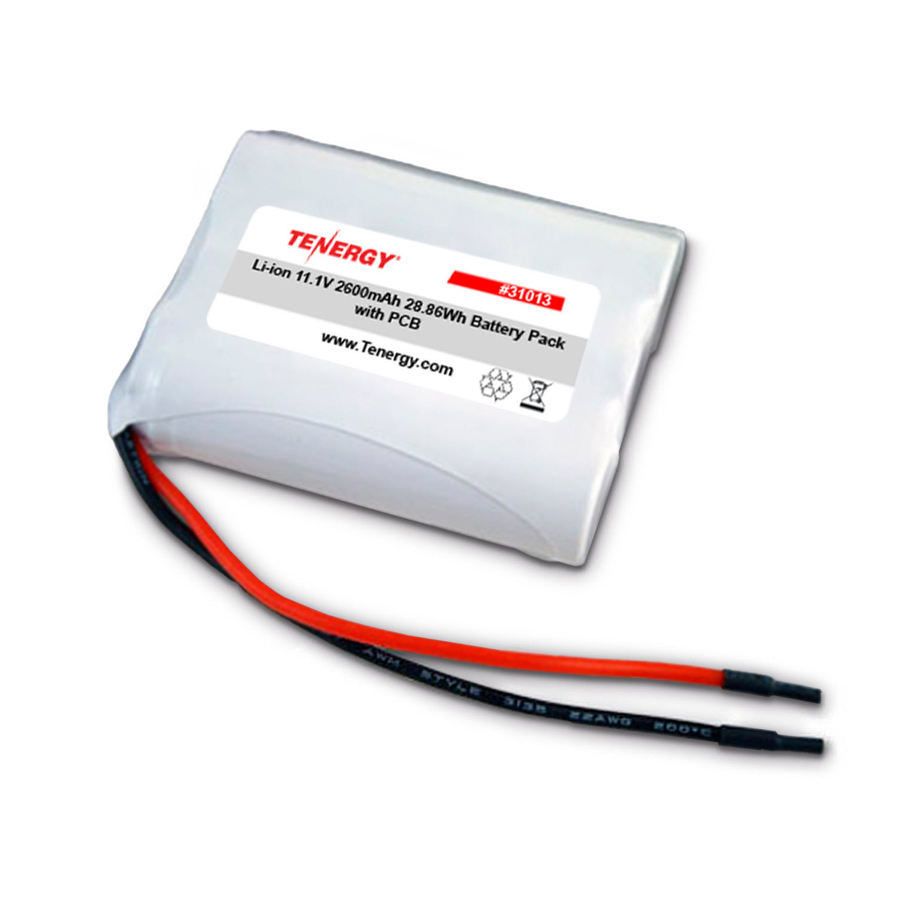 Tenergy 11.1V 2600mAh Li-Ion Rechargeable Battery 31013 - Tenergy
