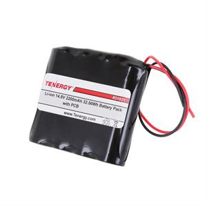 Tenergy Li-ion 14.8V 2200mAh Battery Pack with PCB, 4S1P, 32.56Wh. Custom NTC, PTC, connectors, or configs available.