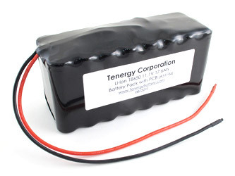 Tenergy Li-ion 18650 11.1V 17,600mAh Battery Pack with PCB, 3S8P. Custom NTC, PTC, connectors, or configs available.