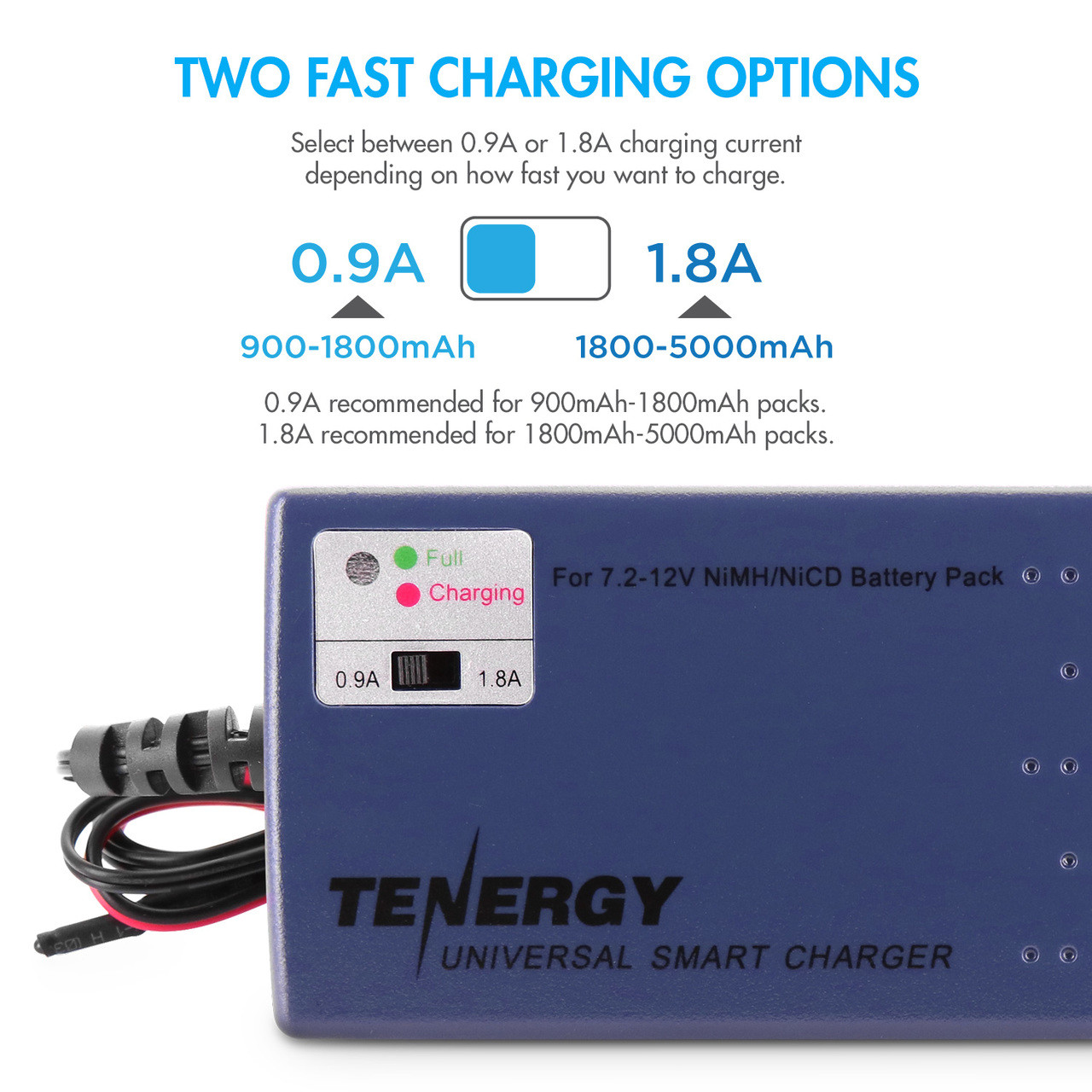 Tenergy Charger for 7.2V - 12V NiMH/NiCD Battery Pack - Tenergy