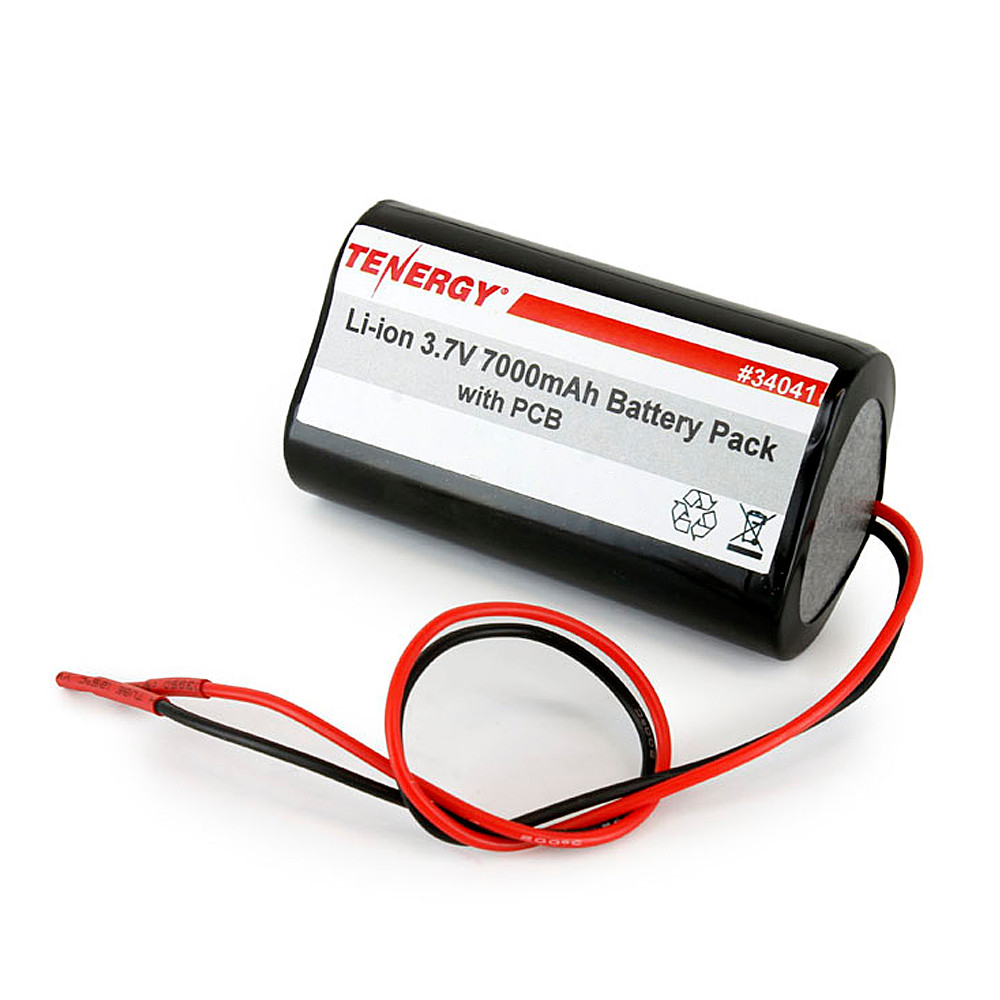 Tenergy Li-ion 18650 3.6V 7000mAh Battery Pack with PCB, 1S2P, 25.20Wh. Custom NTC, PTC, connectors, or configs available.