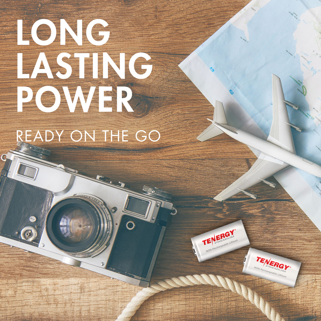 Non-rechargeable lithium batteries provide long lasting power for professional travel photography.