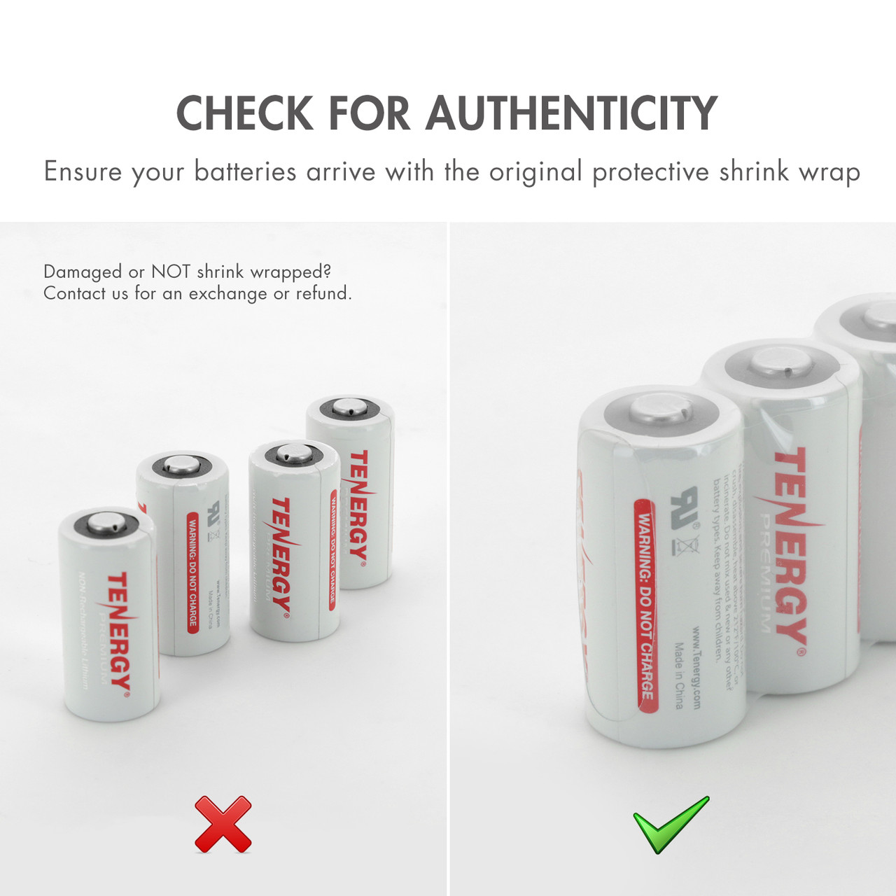 Tenergy lithium batteries in original shrink wrap ensure authenticity for smart home device users.