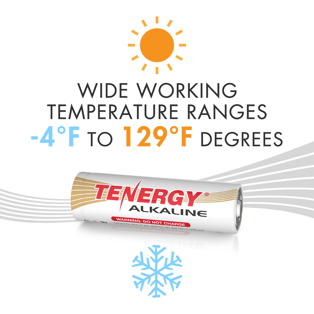 All-weather AA alkaline battery with a wide operating temperature range for outdoor equipment users.