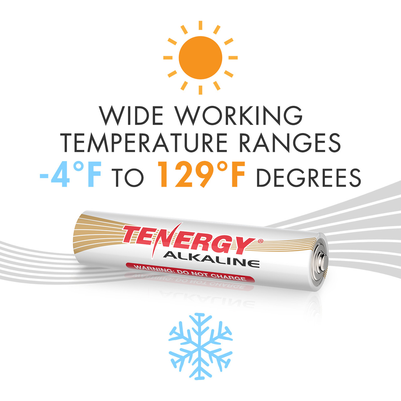 All-weather AAA alkaline battery with a wide operating temperature range for outdoor equipment users.