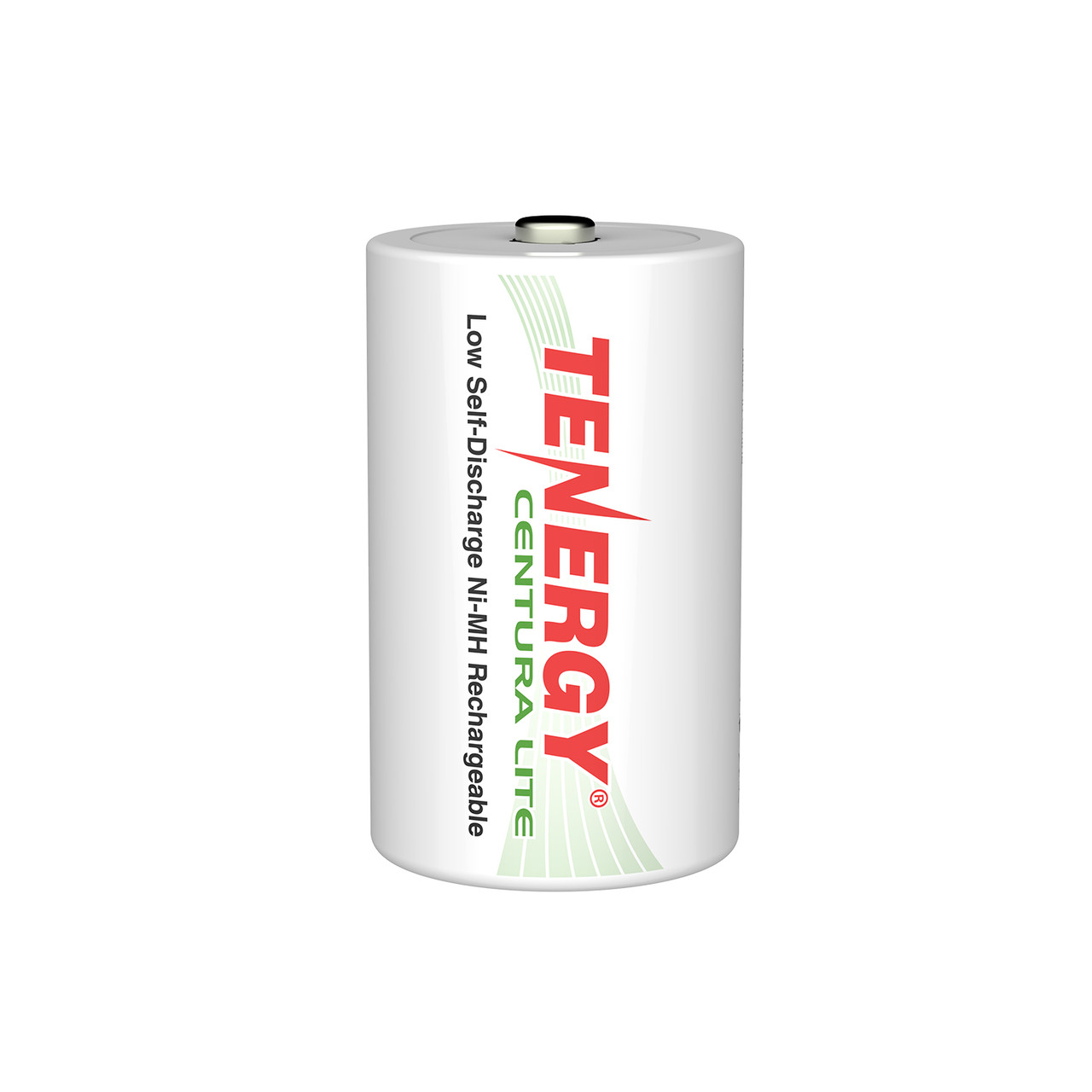 Tenergy Centura Lite D rechargeable battery with low self-discharge for flashlights and LED lanterns.