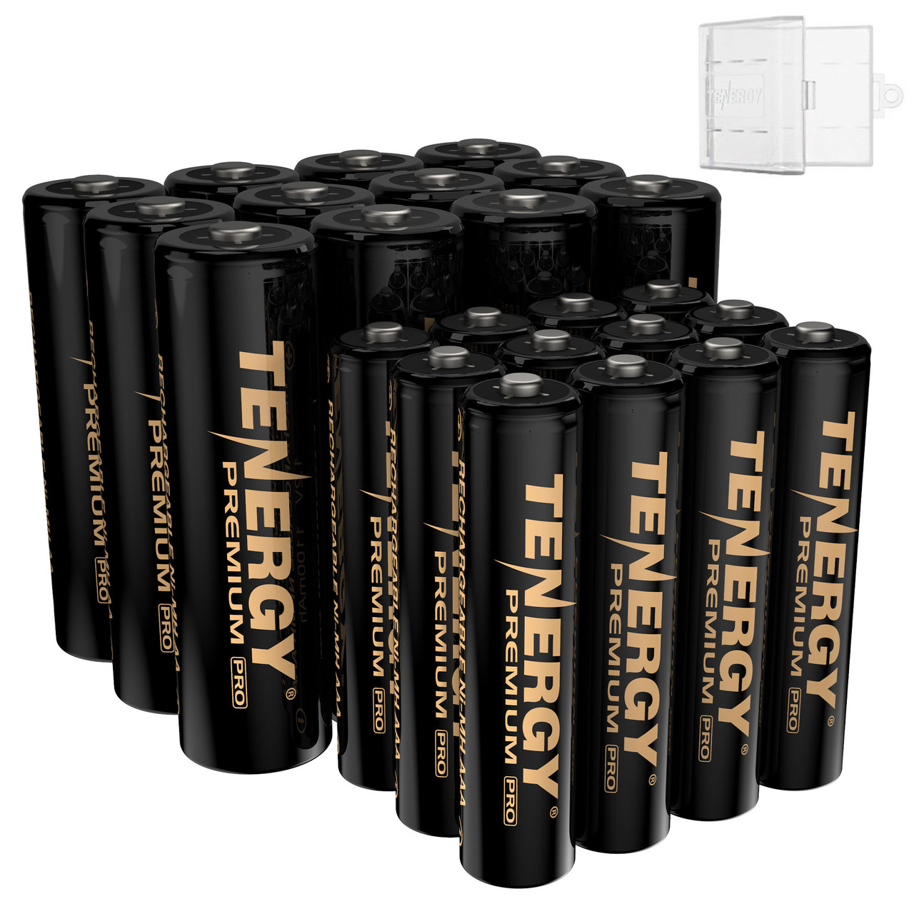 This 24-Pack AA and AAA battery pack includes a clear storage case for organized power management in busy households.