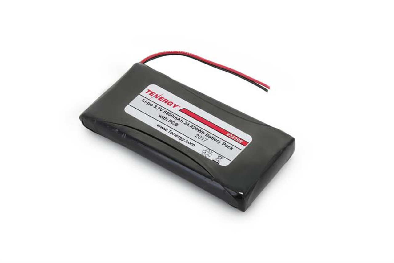 AT: Tenergy LiPo 3.7V 6000mAh Rechargeable Battery Pack (1S2P, 22.2Wh, 6A, Bare Leads)