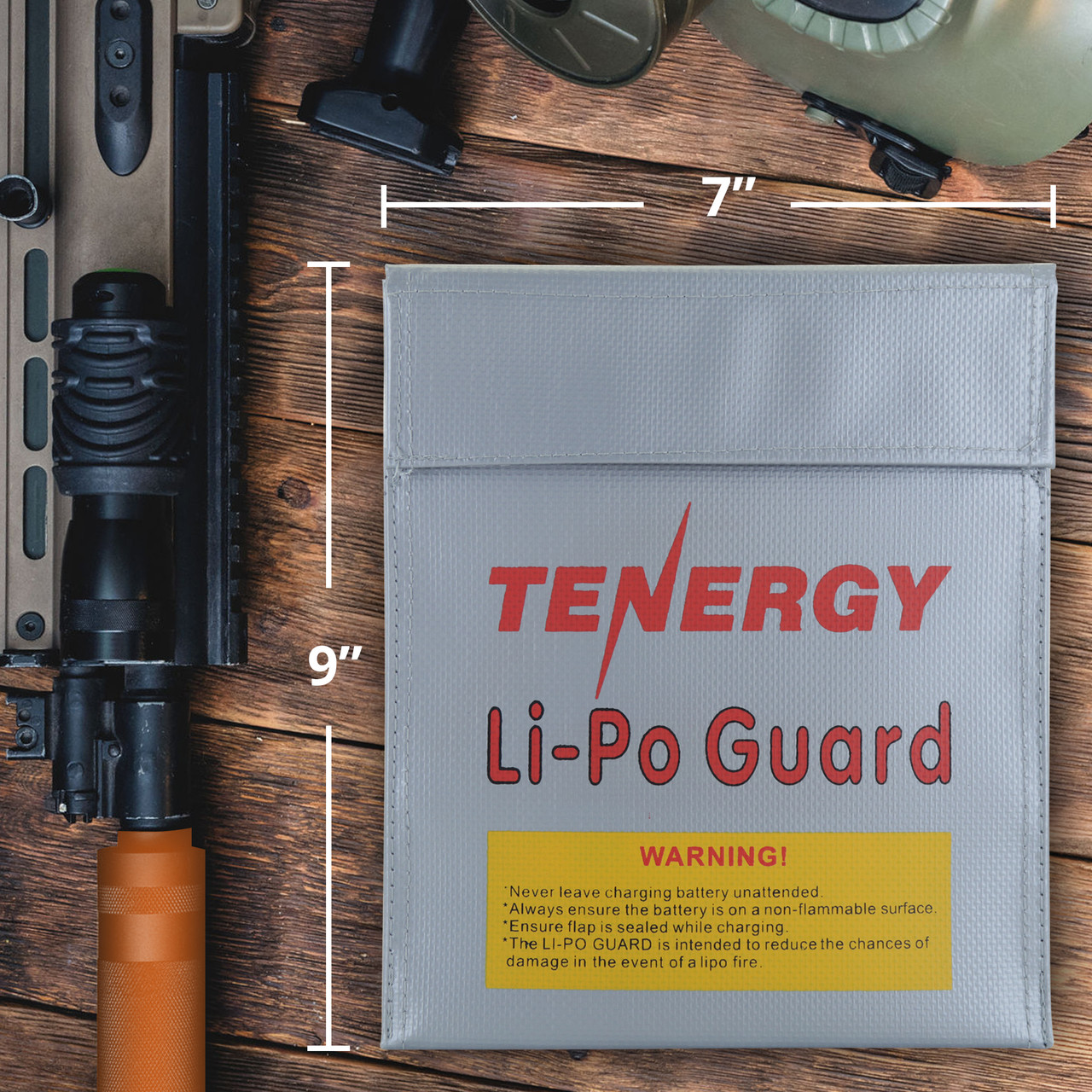 Tenergy 2-pk, Fire Retardant Lipo Battery Bag for Charging and Storage, 7x9inches each					