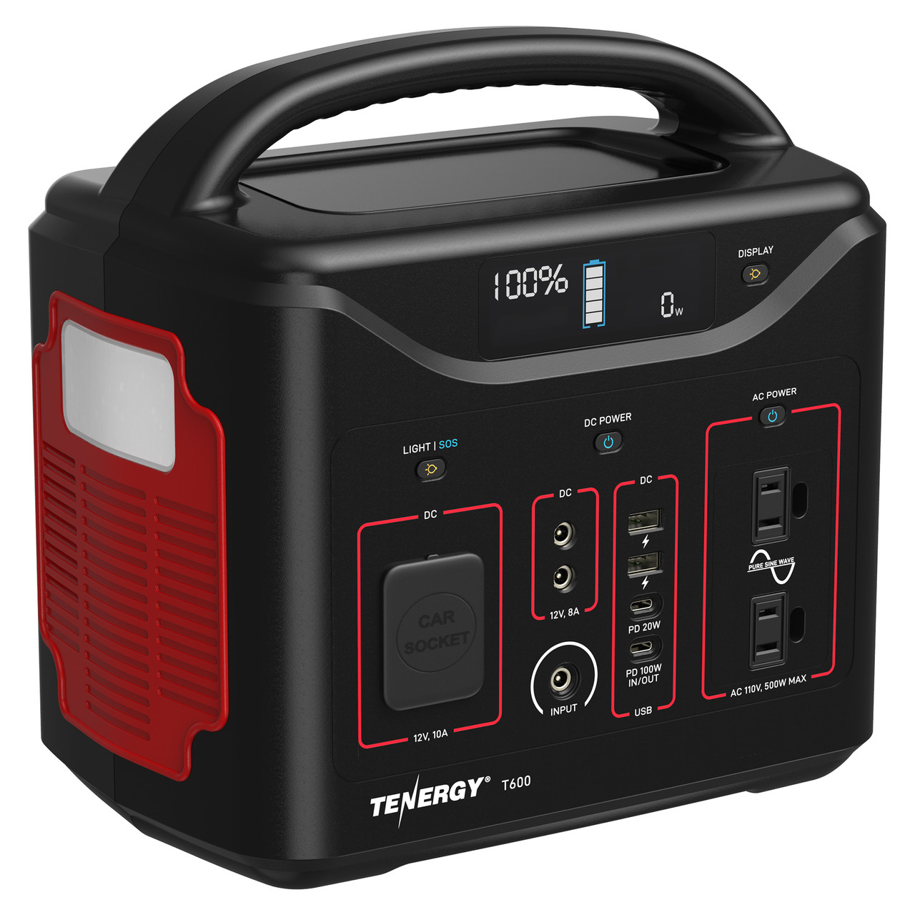 Tenergy 600WH Portable Power Station with 9 Outlets