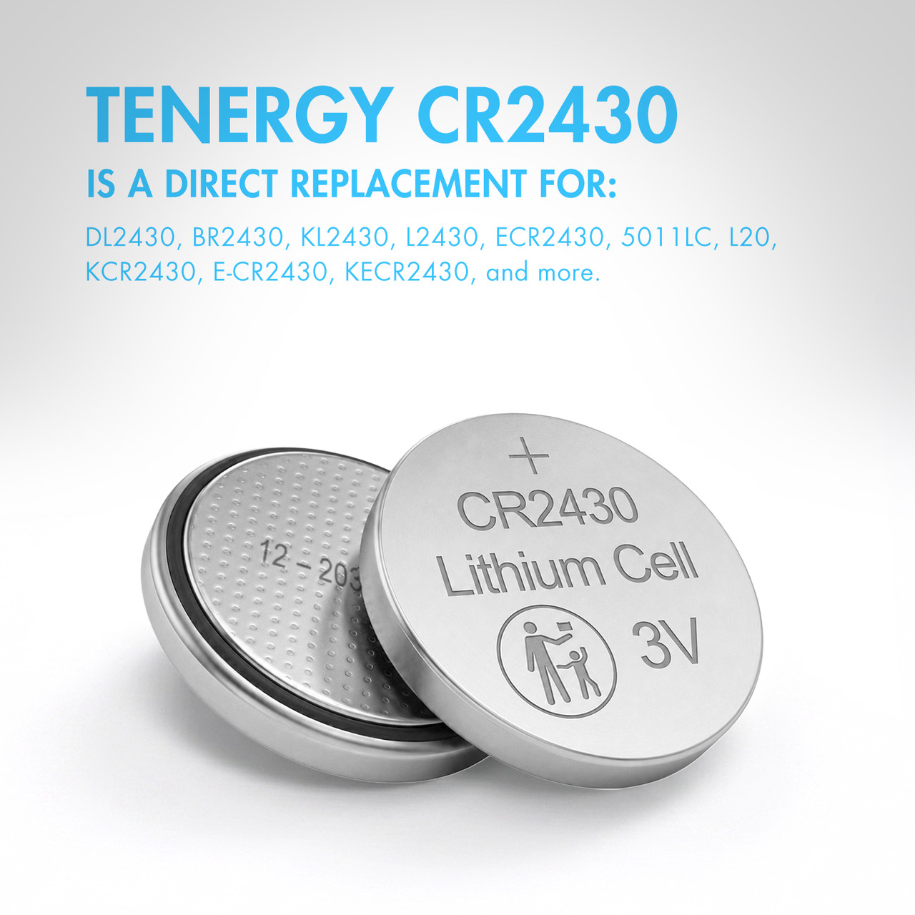 CR2430 lithium battery serves as a direct replacement for DL2430 and BR2430 electronic coin cells.