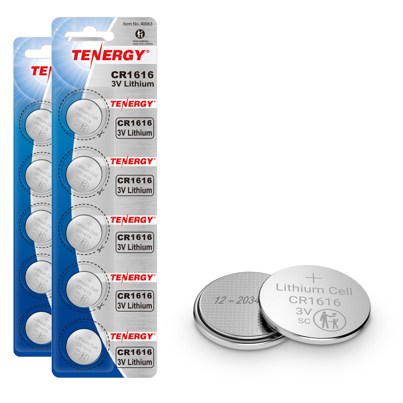 Tenergy CR1220 3V Lithium Button Cells 5 Pack (1 Card) - Tenergy Power